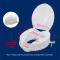 Raised Toilet Seat with Lid 300 Lbs Heavy Duty Elevated Toilet Seat with Tightening Clamps Raised Toilet Seats for Most Elongated Toilets (White, 6 Inches).