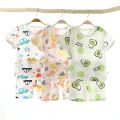 New Summer Children Home Clothing Pajamas Suit Cotton Cute Cartoon Thin Section Kids Boys Girls Sleepwear Two-piece Clothe Set. 