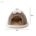 Dog Cat Bed Semi Enclosed Pet Cat Nest for under 6 Catties Pomeranian Kitten.
