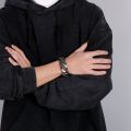 25mm Heavy Men Black Curb Cuban Link Chain Bracelet With Belt Buck Punk Rock Brush Stainless Steel Bike Male Jewelry Accessories.