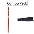 Combo of Bamboo Royal Designed Red Flute and Flute Bag - Red.