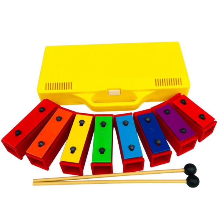 Individual 8 Notes Chromatic Xylophone Glockenspiel Resonator Bells with Yellow Case
