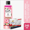 Lux Body Wash French Rose & Almond 245ml (Dove 49g Free). 
