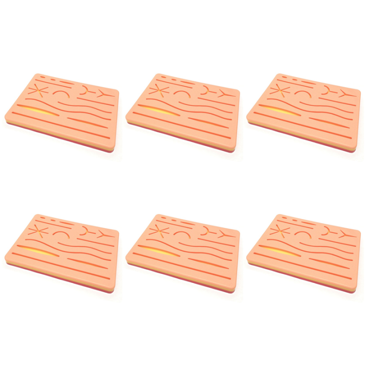 6X Skin Suture Model Y Traumatic Suturing Training Pad Wound Silicone Suture Pad Reusable Silicone Suture Practice Mat