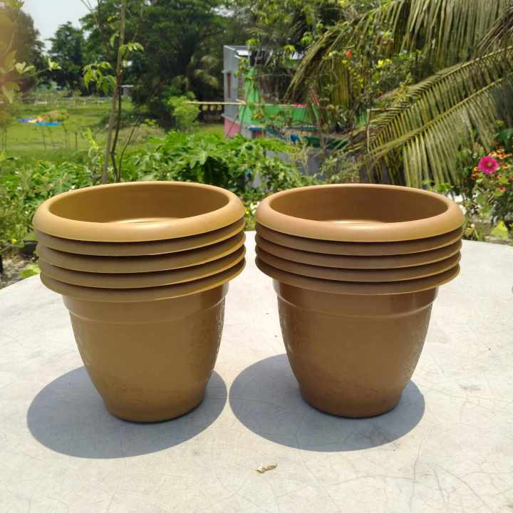 8"%20Esha%20Flowers%20Tob%208%20Pis%20+%20Gift%20(Brown%20Color)%20-%20Image%204