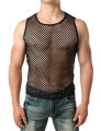 Mens Transparent Mesh T Shirt New See Through Fishnet Long Sleeve Muscle Undershirts Nightclub Party Perform Top Tees. 