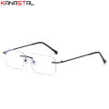 Men Cut Edge Eyeglasses Frames Elderly Double Light Eyewear Optical Blue Light Blocking Lens Myopia Prescription Reading Glasses.