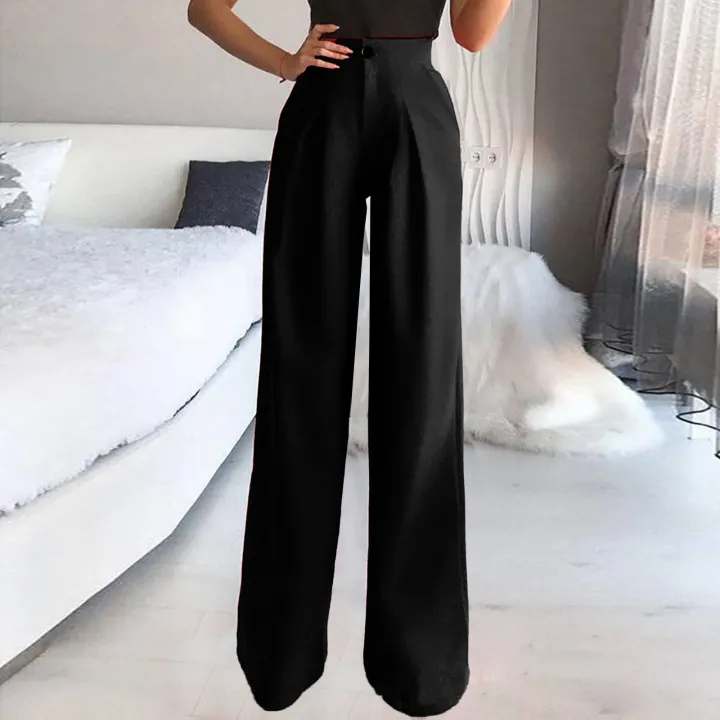 Wide%20Leg%20Pants%20For%20Women%20Trousers%20Solid%20Casual%20High%20Waisted%20Wide%20Leg%20Palazzo%20Trousers%20Women's%20Pants%20Sweat%20Pants%20For%20Womens%20-%20Image%207