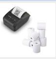 Hishabee small Bluetooth Printer + 6 pieces Paper Roll - Bundle  Portable Mobile Bluetooth POS Printer with 6 paper rolls for printing. 