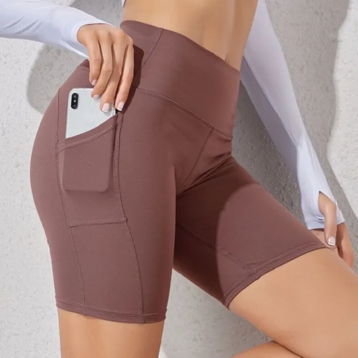 Women%20Gym%20Shorts%20High%20Waist%20Push%20Up%20Cycling%20Sport%20Leggings%20Phone%20Pockets%20For%20Femme%20Running%20Fitness%20Trainning%20Yoga%20Short%20Pants%20-%20Image%203