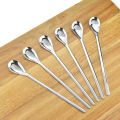 6-Piece Long Handle Spoon Set - Ideal For Coffee- Mixing- And Desserts- Upgrade Your Kitchen Tools With This Versatile Set. 