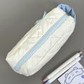 Pink Pencil Case Lightweight Large Capacity Kawaii Pencil Bag Bow Design Quilted Stationery Pouch for Girls Students Travel. 