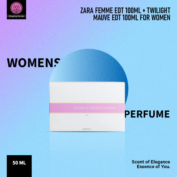 Zara Femme Edt 100ml + Twilight Mauve Edt 100ml for Women