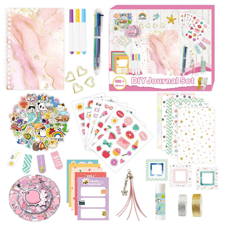 Journal Set for Girls Ages 8 9 10 11 12 13 Years Old and Up, Desirable Gifts for Girls - Scrapbooking, Make Diary Handbooks,