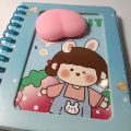 IR Stationeries graphic spiral mini pad with ruling 65 pages and peach silicon toy. 