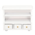 Mini Cabinet, Composite Wood Stylish Well Workmanship Gorgeous Doll House White Cabinet for Shower Room for Girls. 