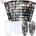 1Pc Leaf Flowers Butterfly Cat Geometry Animals Nail Stamping Plates Transparent Silicone Nail Stamp With Scraper/DIY Nail Print Art Stamping Stamper Plate. 
