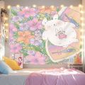 Cute Cartoon CureinsWind Xiaohongshu Bedroom Background Cloth Wall Cloth Live Tapestry Bedspread Decorative Canvas. 