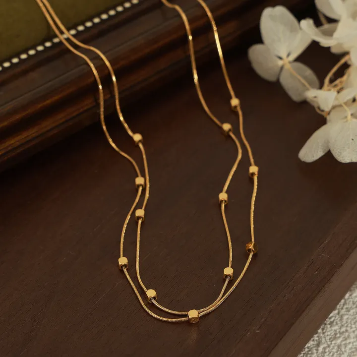 Flowers,%20the%20same%20fashion,%20bead%20chain,%20necklace,%20Queen%20Mother's%20personality,%20versatile,%20titanium%20steel,%20delicate%20temperament,%20double-layer%20clavicle%20chain%20-%20Image%202