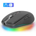 Original FMOUSE M303 Wireless Mouse Type-C Bluetooth 2.4G Dual Mode Rechargeable RGB Mouse USB Receiver 4 DPI Adjustable Volume. 