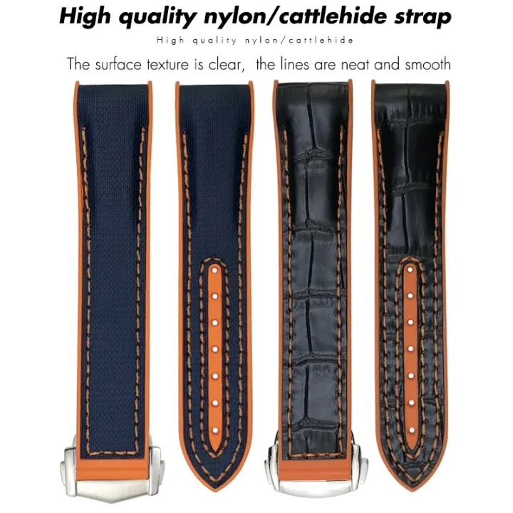 Rubber%20Leather%20Compound%20Watchband%20Fit%20for%20Omega%20Planet%20Ocean%20Seamaster%20300%2019mm%2020mm%2021mm%2022mm%20Silicone%20Nylon%20Sports%20Watch%20Strap%20-%20Image%202