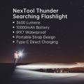 Xiaomi Nextool 10000mAh Seaching Flashlight 3600lm 450m 5 Modes Waterproof LED light Type-C Rechargeable Torch for Camping.