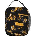 Road Roller Bulldozer Dumper Lunch Box Insulated Soft Bag Reusable Cooler Bag For Women Men Work Picnic Hiking. 