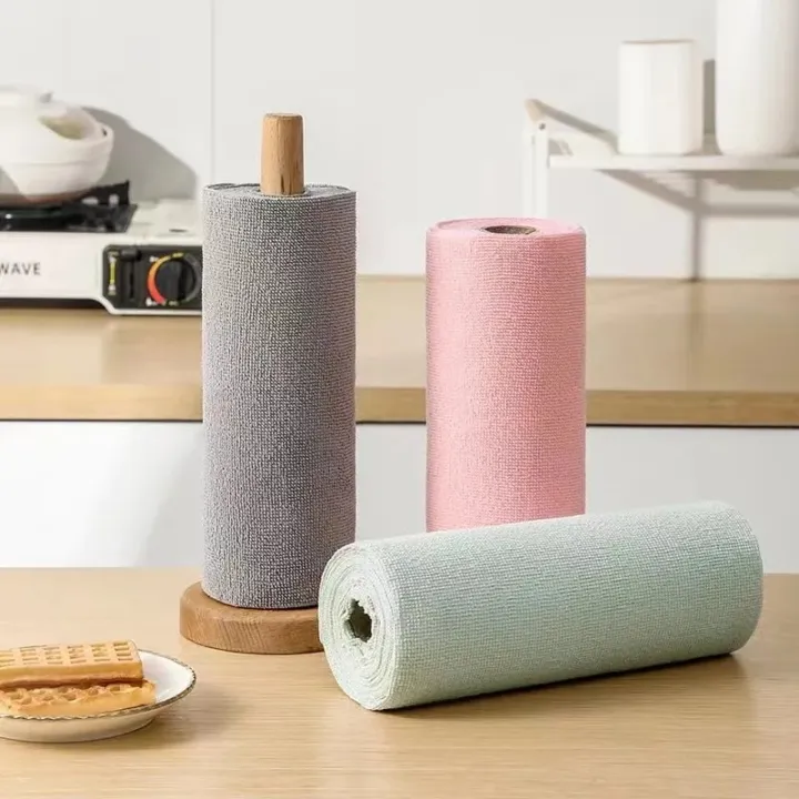Reusable%20Cleaning%20Wipe%20Household%20Kitchen%20Cloth%20Microfiber%20Towel%20Rolls%20Dish%20Rags%20Wash%20Paper%20Towel%20Replacement%201%20Roll%20of%2020%20Sheets%20-%20Image%202