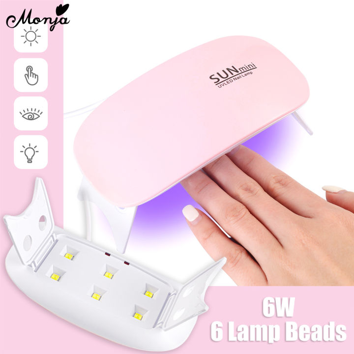 Monja 6W Nail Art Dryer LED UV Lamp Portable Micro Nail Art UV Varnish Curing Machine For Home Use USB Charging Manicure Tool