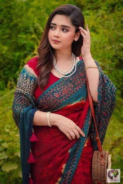 Chanderi Silk Digital Printed tassel Saree Soft and comfortable 13+1.5 Hand Saree For Women with blouse pis