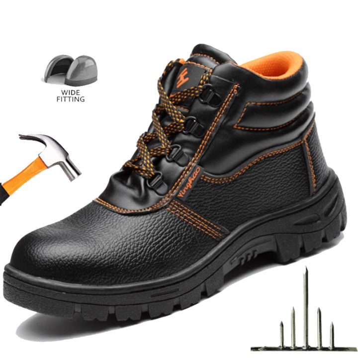 Diansen Indestructible Boots Steel Toe Anti-smash Safety Work Shoes For Men Women Waterproof Work Leather Shoes Non-slip Shoes BunnyGarden