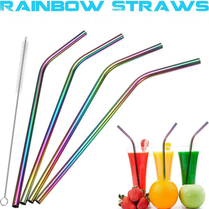 Rainbow%20Straws%20Stainless%20Steel%20Drinks%20Straw%20Metal%20Drinking%20Cleaner%20Reusable%20Barr%20-%20Image%202