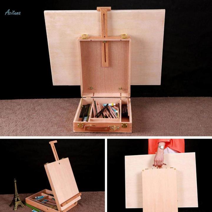 Wooden Art Easel Box Desktop Easel for Drawing for Painters Beginner