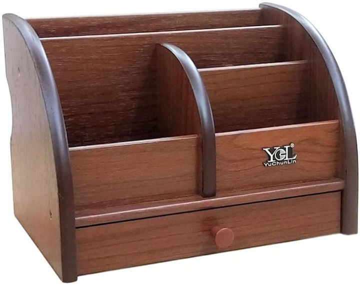 Wood%20Remote%20Control%20Storage%20Box%20with%20Slender%20Drawer-Brown%20-%20Image%202