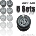 1/64 Wheels with Rubber Tires for 1:64 Toy Car Model Diecast Cars Miniature Parts Modified for Hotwheels (5 sets for 5 Cars).