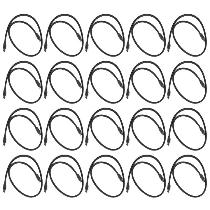 20X 50CM SATA 3.0 III SATA3 7Pin Data Cable 6Gb/S SSD Cables HDD Cord with Nylon Sleeved Premium Version(Black)