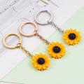 New Style Stainless Steel Sunflower Keychains Gifts Womens Mens Car Key Bag Pendant Key Chain. 