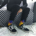 HoneyYami Unisex Flame Black White Yellow Fire Sokken Novelty Hip Hop Harajuku Socks Skateboard Calceines Mujer Street Skarpetki Socks. 