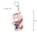 Cute Game Anime Keychain Cartoon Figure Sayori Yuri Natsuki Monika Acrylic Bag Pendant Boy Girl Key Chain Ring Jewelry Kids Gift.