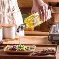 500ml Glass Oil Dispenser Bottle for Kitchen Stainless Steel Leak-Proof Cork Transparent Oil Pourer and Holder. 