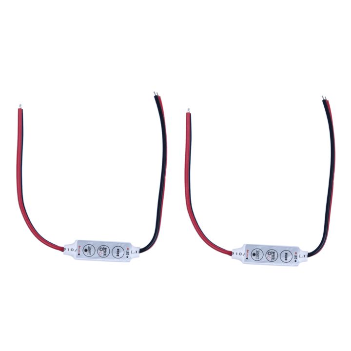 2X Mini 3 Keys Controller Dimmer for 3528 5050 LED Single Color Strip Light DC 12V 144W