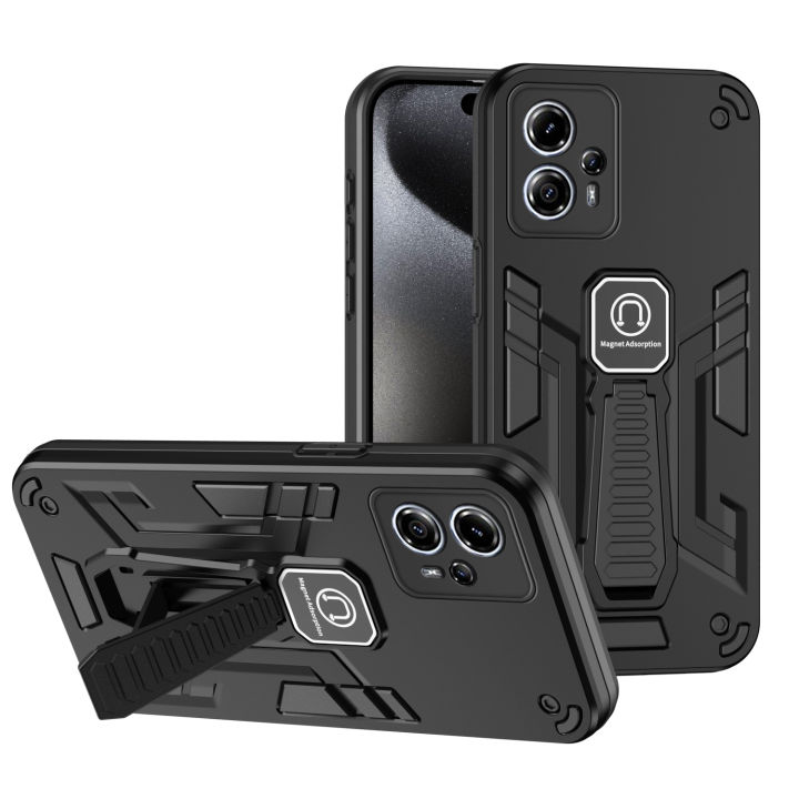 For Motorola Moto G13 / Moto G23 Case Hard With Stand Magnetic Shockproof Protective Back Cover Case
