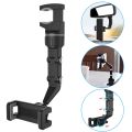 Multifunctional Rearview Mirror Phone Holder, 360° Rear View Mirror Phone Holder with Car Sticky Storage Hooks, 360 Degrees Rotating Car Phone Holder and G P S Holder Universal Car Phone Stand For Car MotorBike.