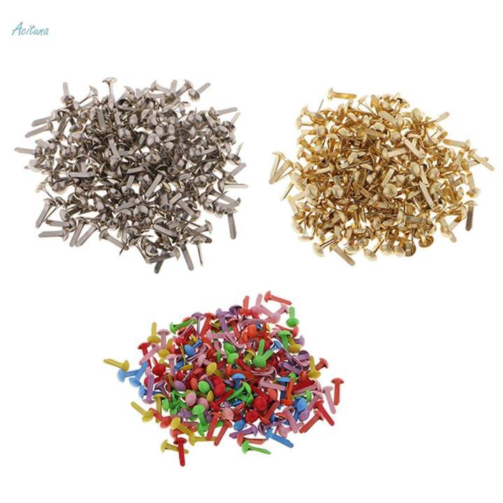 100Pc%20Metal%20Round%20Head%20Brads%20Paper%20Craft%20Scrapbook%20Fastener%204.5x8mm%20Colored%20-%20Image%207