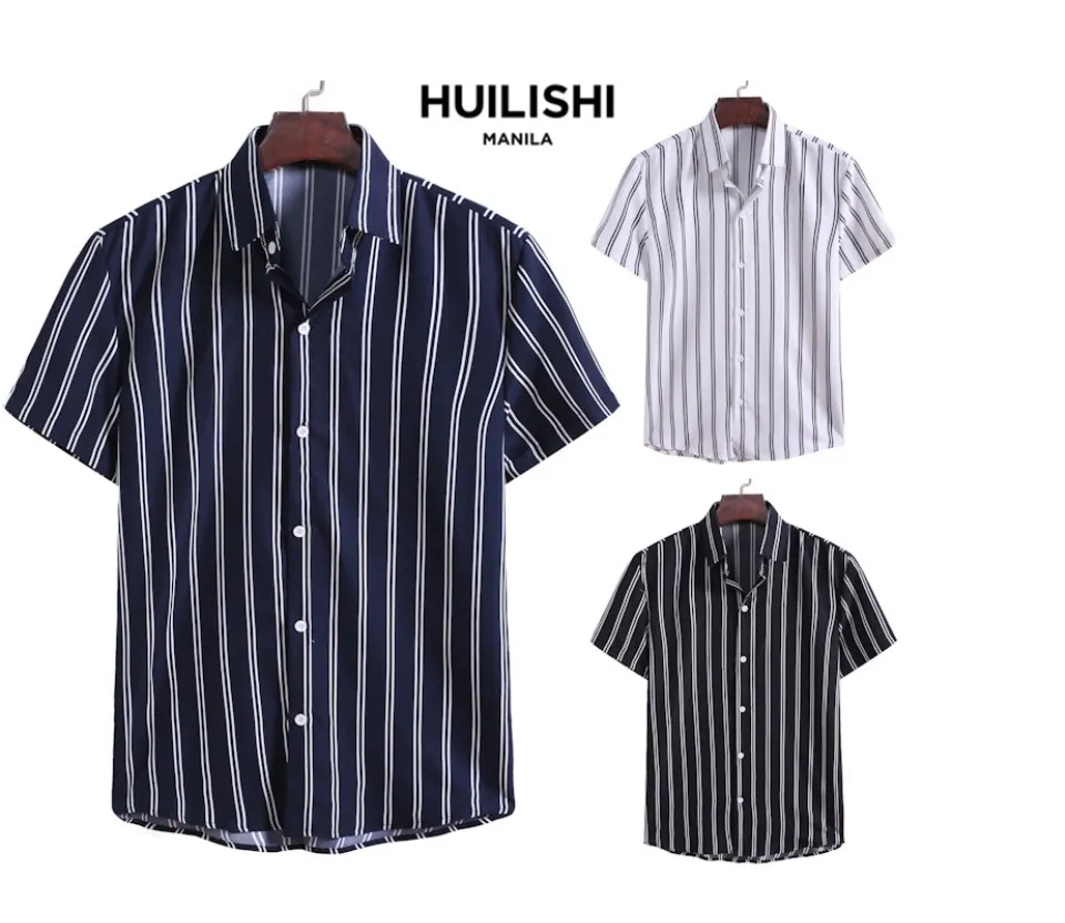 HUILISHI Korean style fashion high quality striped men s polo Daraz .bd