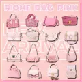 Pink Women Bag Princess Pu Summer Messenger Bag Checker armpit French bread Popular flower bag Chain Girl Student temperament messenger bag. 