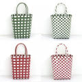 Handwoven Plastic Bag Basket Eco-friendly Storage Baskets Creative Hand Baskets Plastic Bag Woven Basket Handwoven Storage Baskets.