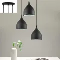 3 Lamp Cluster Shade Hanging Light Set Black Ceiling Pendant Light Shade Minar Shape (Bulb not Included).