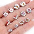 36 Pairs/18 Women's Earrings, Elegant Rhinestone Earring Set, Crystal Flower Set, Girls Jewelry. 