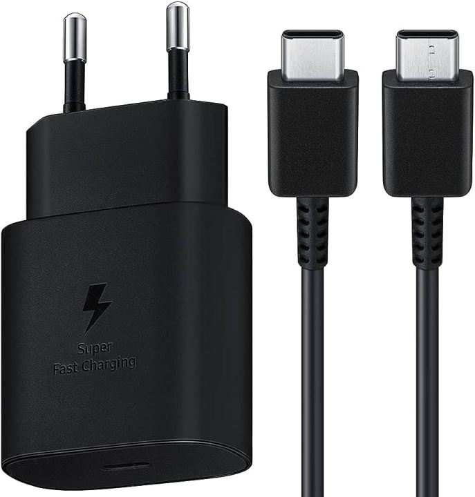 Super Fast Charging PD 25W Wall Charger Feet Type C-C Cable for Samsung  Galaxy S21 Z Fold Note 20 Ultra Note10 10+ S20 Ultra S20 Plus 
